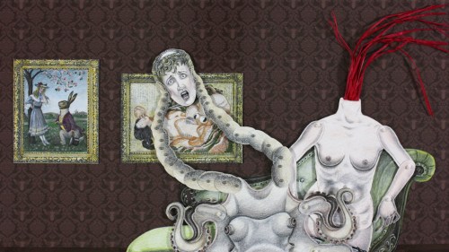 Video still from "Domestikia, Chapter 3: La Petite Mort", 2013. Directed by Jennifer Linton.